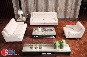 Ghế sofa chữ U phù hợp với những không gian phòng khách rộng mang lại cảm giác gần gũi, ấm áp