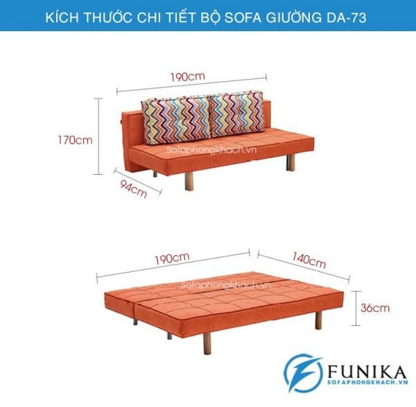 kích thước sofa giường DA-73