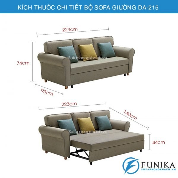 kích thước Sofa giường đa năng DA-215