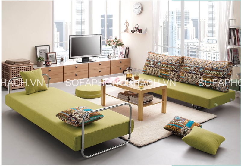 Cùng chiêm ngưỡng thêm những mẫu ghế sofa giường đa năng màu xanh xinh xắn này nhé