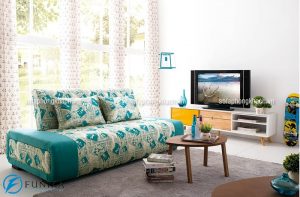 Bộ sofa giường thông minh có kiểu dáng văng nhỏ gọn, không có tay vịn