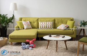 Ghế sofa đẹp dạng góc thiết kế không tay vịn dành cho phòng khách nhỏ