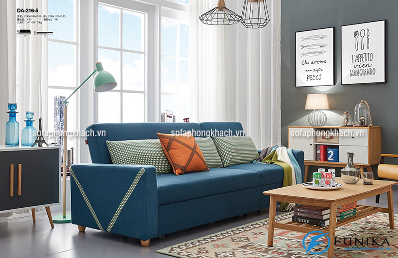 Sofa văng thiết kế 2 trong 1, có thể kéo dài ra thành chiếc giường nhỏ xinh tiết kiệm diện tích