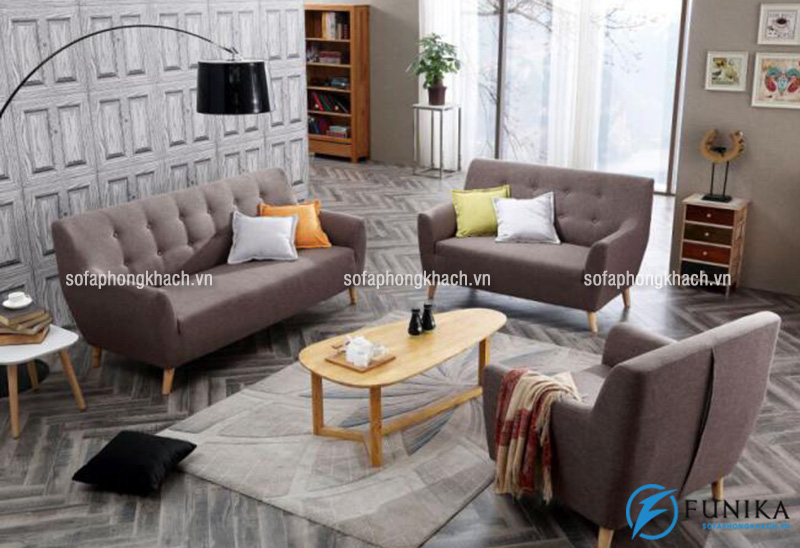 Ghế sofa khung gỗ kiểu dáng hiện đại, đơn giản với gam màu trung tính lịch lãm