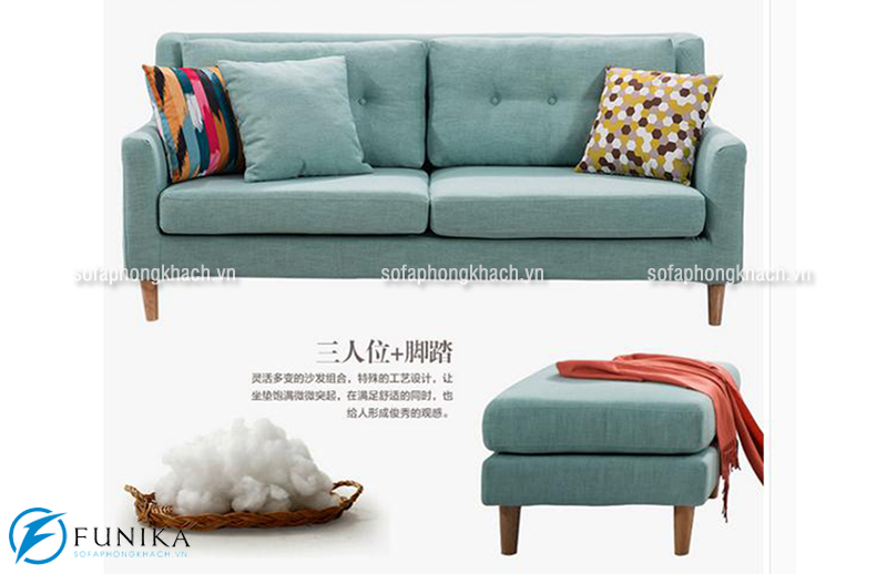 Mẫu sofa mini thiết kế dạng văng với màu xanh tươi mới