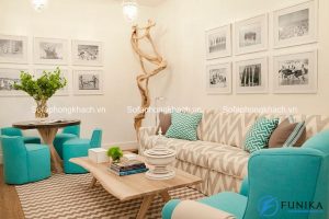 Ghế sofa kiêm giường kết hợp bàn trà đẹp cùng phong cách