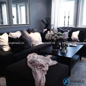 Ngất ngây trước bộ ghế sofa phòng khách màu đen huyền bí