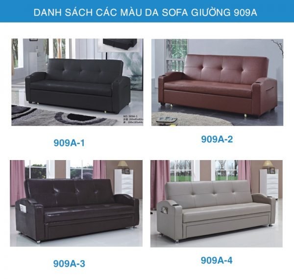 bảng màu da sofa giường da 909A