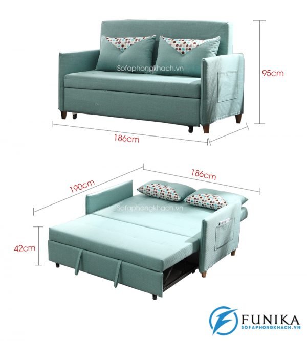 kích thước chi tiết sofa giường đẹp 6065B