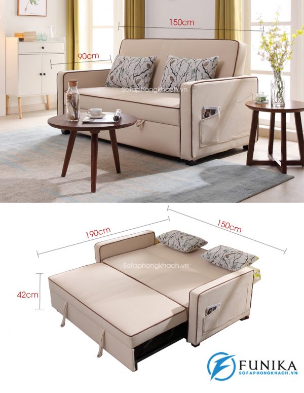 kích thước chi tiết sofa giường đẹp 7006-1