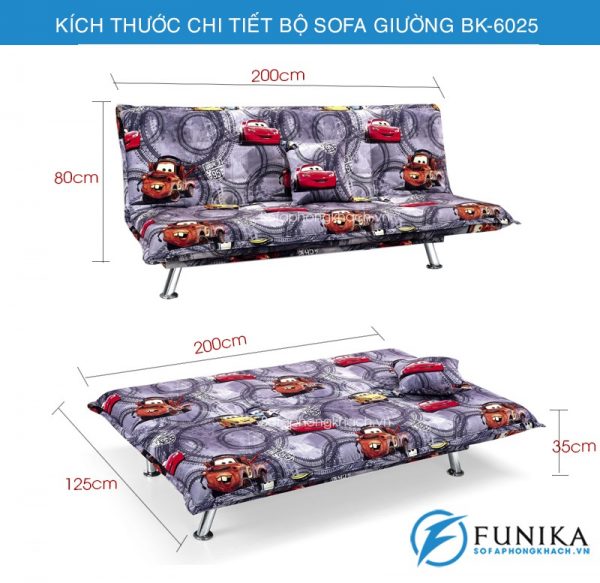 kích thước sofa giường đa năng BK-6065