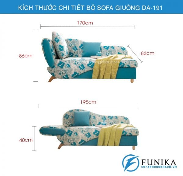 kích thước Sofa giường đẹp DA-191