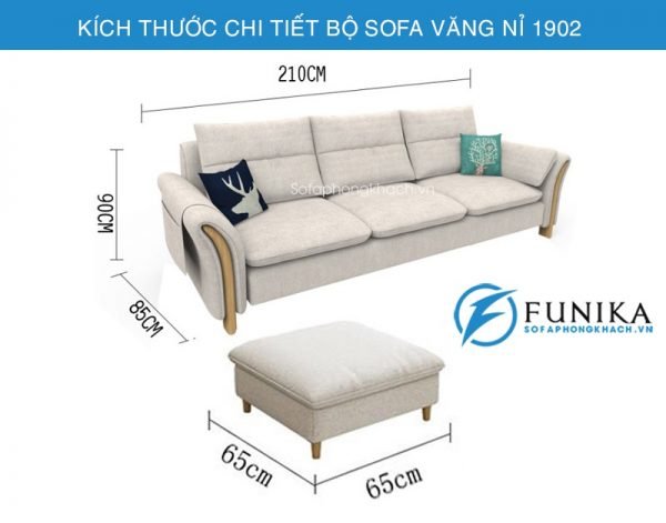 kích thước chi tiết sofa văng 1902