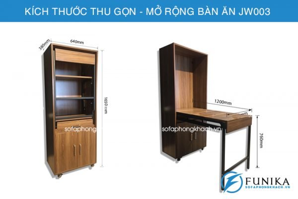 bàn ăn thông minh kèm tủ đồ JW003