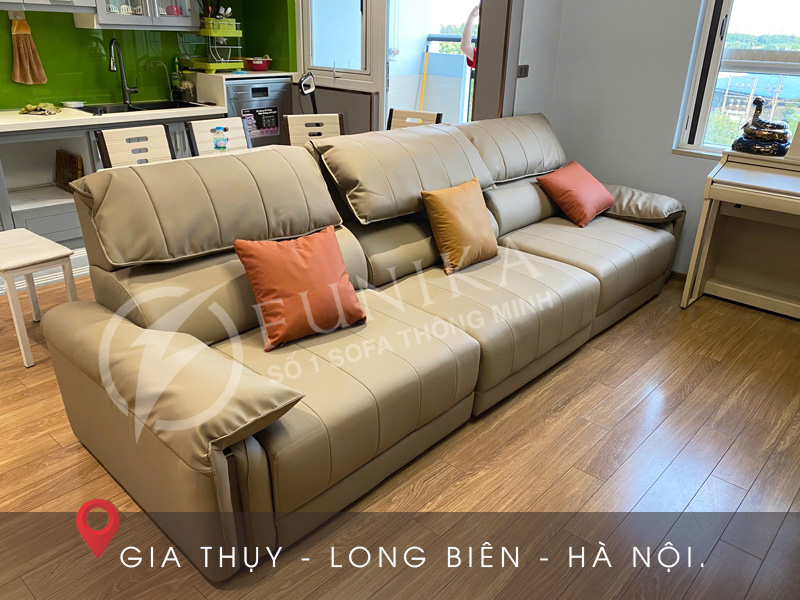 Ghế sofa chỉnh điện da thật F807 tại Gia Thụy Long Biên -HN.