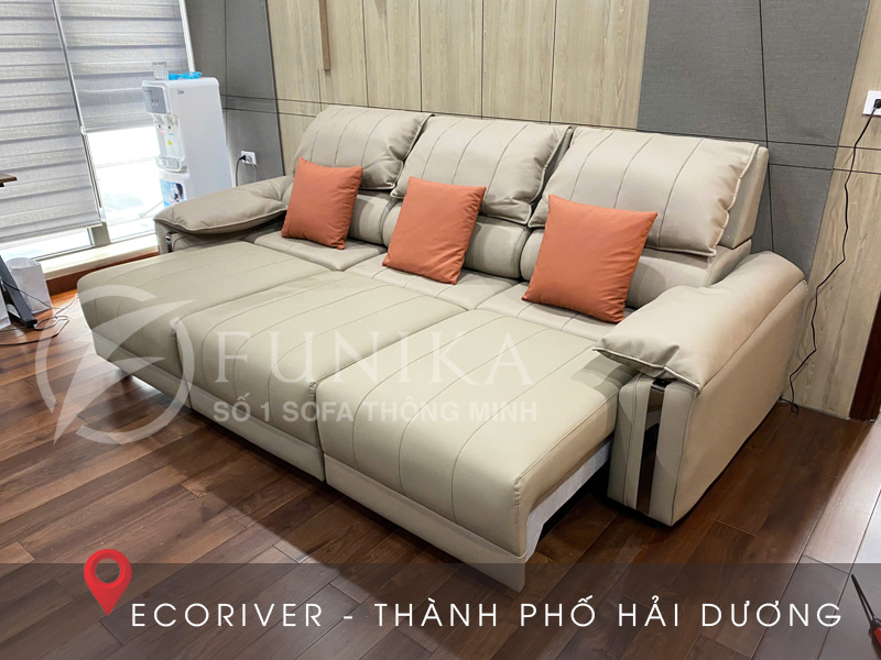 Ghế sofa chỉnh điện da thật F807 tại Ecoriver Thành Phố Hải Dương.