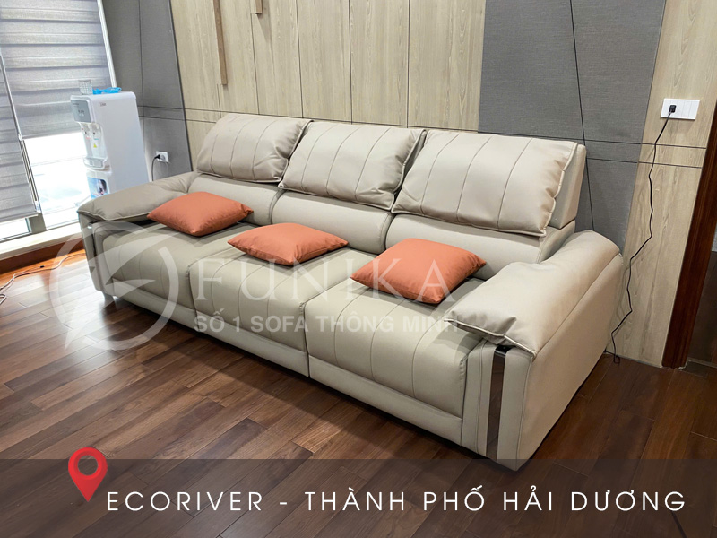 Ghế sofa chỉnh điện da thật F807 tại Ecoriver Thành Phố Hải Dương.