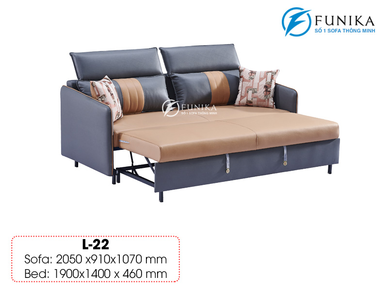 sofa giường L22 màu vàng nâu