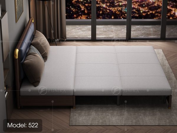 sofa giường gỗ thông minh 522 ở trạng thái nghiêng