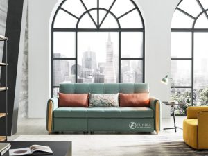 sofa giường kéo VS3016 thiết kế siêu rộng màu xanh lá cây