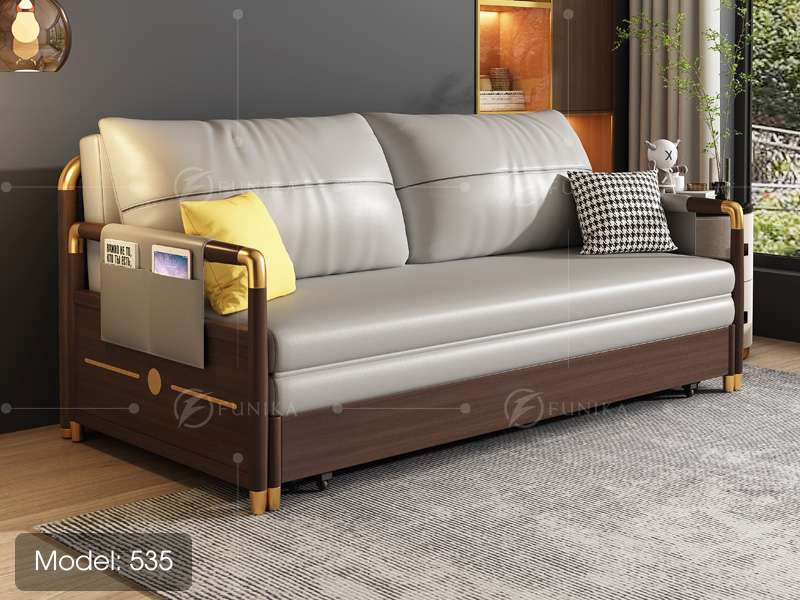 sofa giường gỗ 535 góc nghiêng