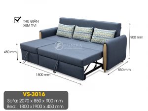 Sofa giường kéo VS3016 tùy biến thành giường ngủ siêu rộng