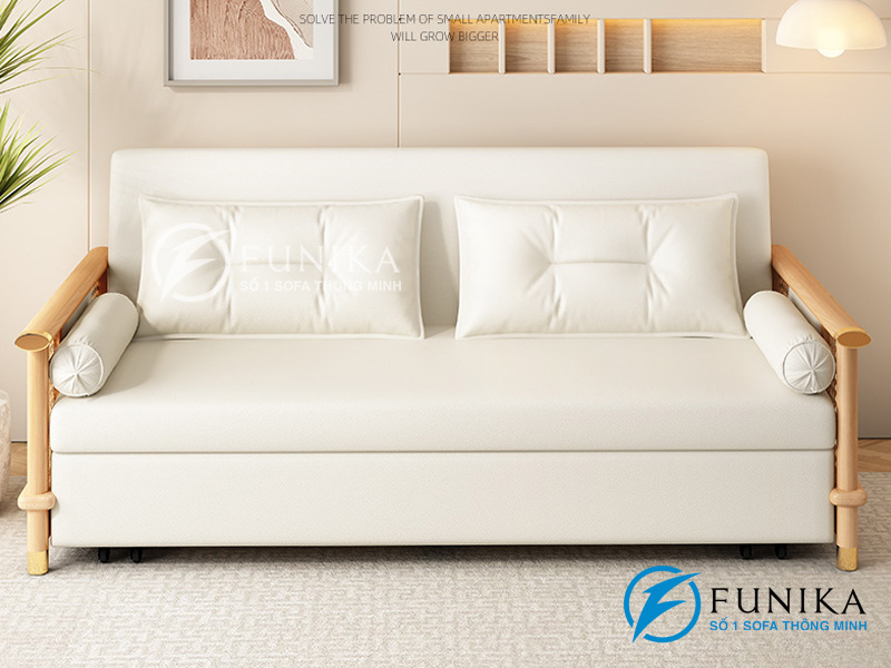 Ghế sofa giường gỗ thông minh funi_220 ở trạng thái ghế.