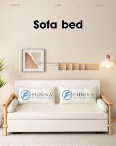 Ghép phối cảnh ghế sofa giường gỗ thông minh funi_220.