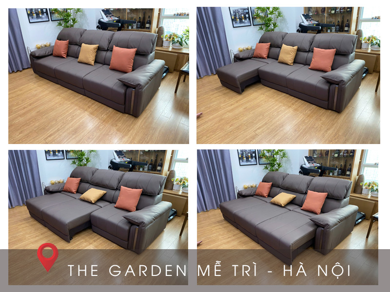 Ghế sofa tự động da thật nhập khẩu tại The Garden - Mễ Trì - Nam Từ Liêm - Hà Nội.