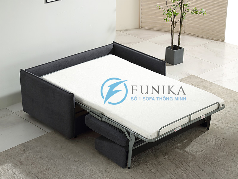 Ghế sofa giường thông minh cao cấp 2501 ở trạng thái giường ngủ êm ái.