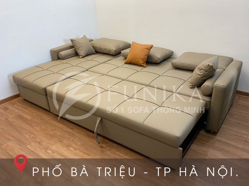 Ghế giường thông minh 1905 ở trạng thái giường ngủ rộng rãi cho 4-6 người.