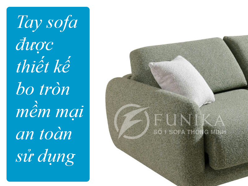 Ghế giường sofa vs3110 tay được thiết kế mềm mại bo tròn an toàn cho sử dụng.
